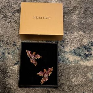 Heidi Daus Multicolor Bird Earrings omega